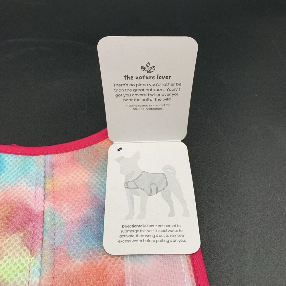 Youly Cooling Nature Lover Dog Vest Size XS Watercolor Pink Tie Dye 11 - 13 Inch